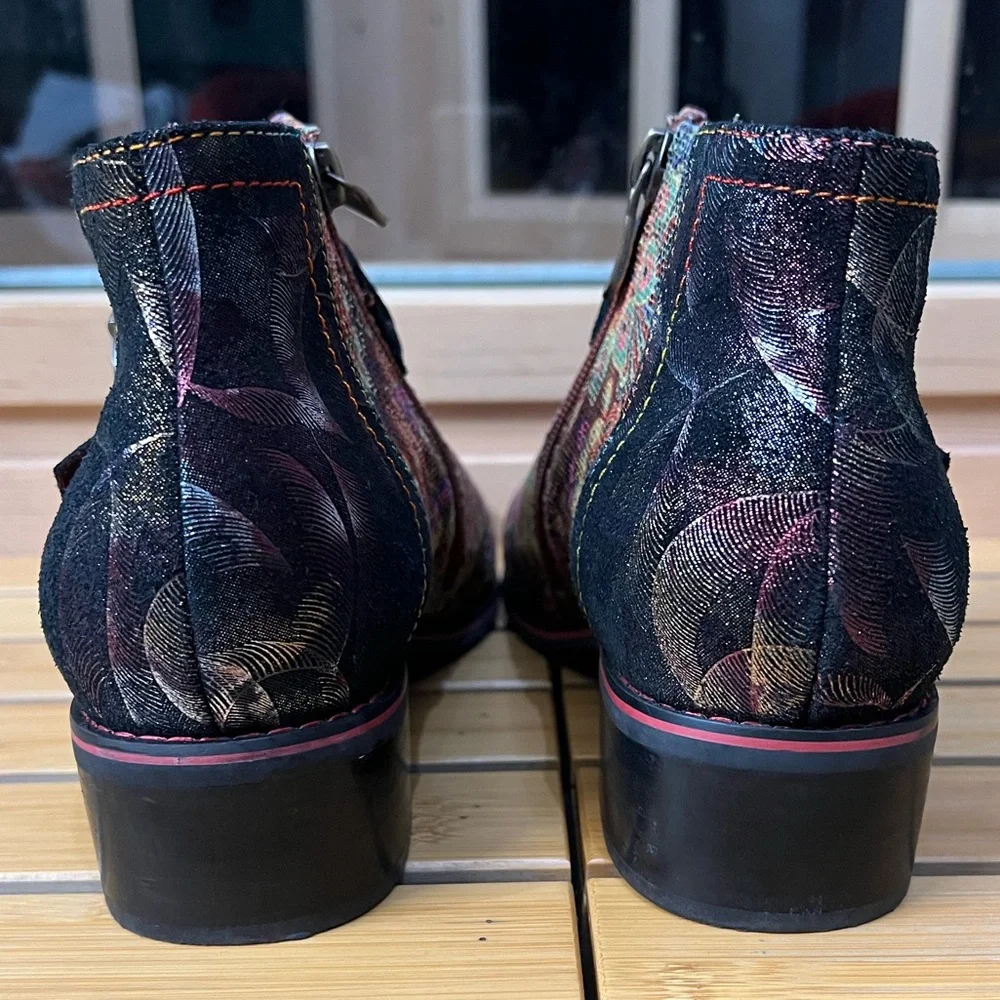 Spring Step L’ Artiste Multicolor Paisley women’s Boots size 40 - Picture 2 of 10